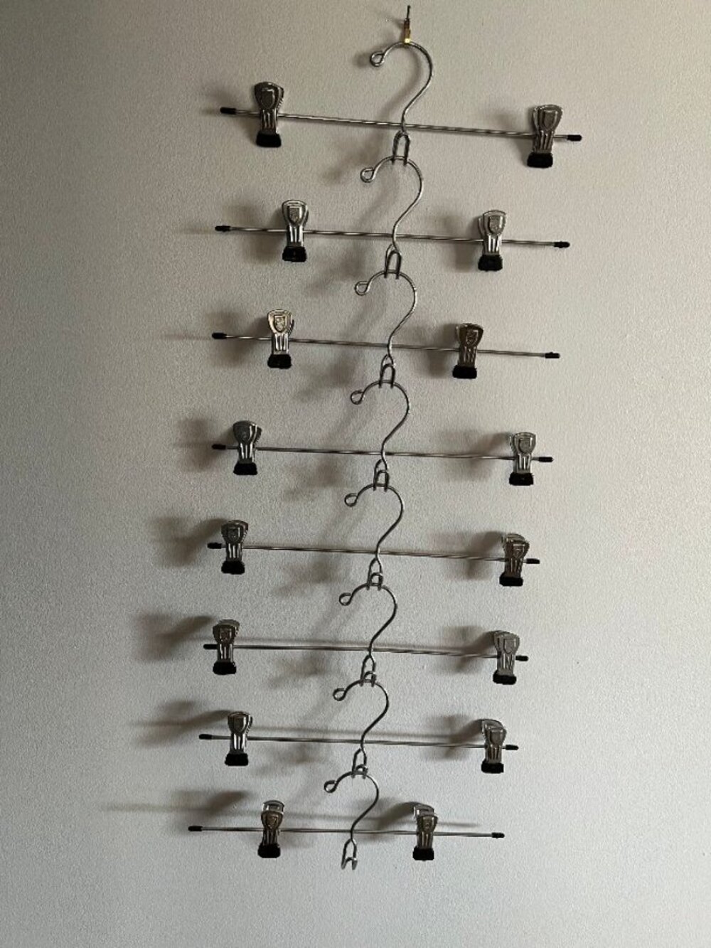 Lot of 8 Stacking Skirt/Pant Hangers with Adjustable Rubber Coated Clips